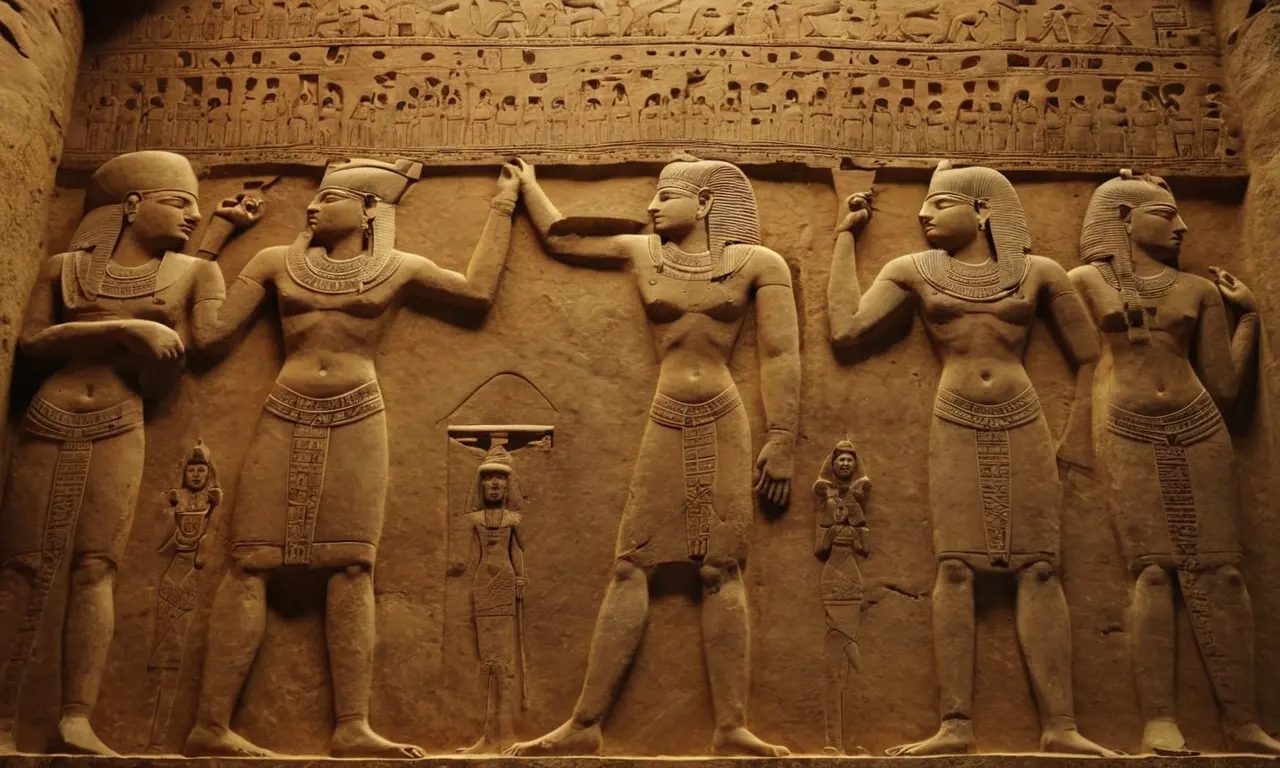 Ilustración para la sección Iconografía y simbolismo: dioses, mitos y creencias. sobre Civilizaciones perdidas: El arte olvidado que revela sus secretos.
