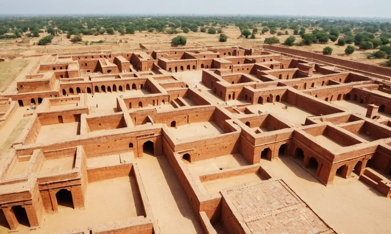 Ilustración para la sección Civilización de Harappa: Planificación urbana y sistemas de drenaje. sobre Desterrados del paraíso: Las civilizaciones perdidas que desafían lo que sabemos.