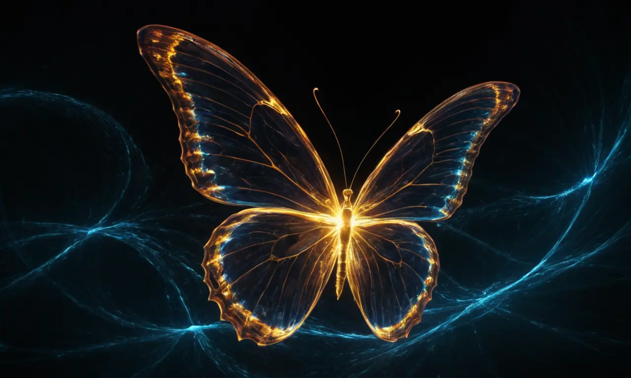 Ilustración para la sección Redefinición del caos en el contexto cuántico. sobre El efecto mariposa cuántico: Cómo lo pequeño puede cambiar el universo.