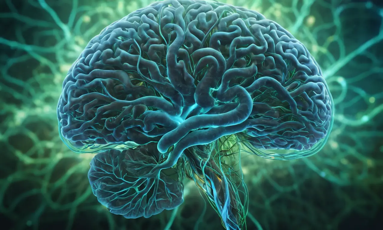 Ilustración para la sección Metabolitos Bacterianos e Influencia en el Sistema Nervioso. sobre La danza invisible: Cómo las bacterias moldean tu salud mental.